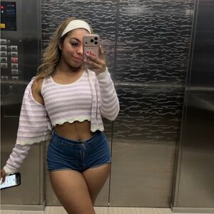 Striped Lavender Crop Top